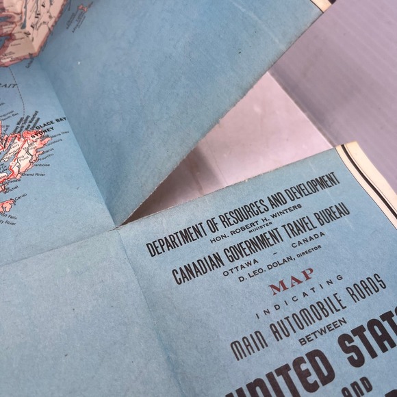 1950 Main Automobile Routes Between United States and Canada Fold Out Map TF5-L2 - Picture 3 of 4